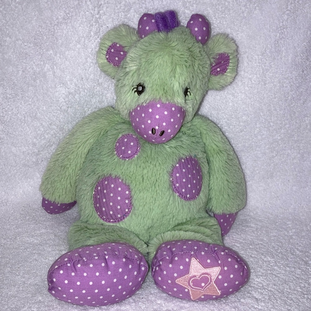 American Girl Bitty Baby Weighted Comfort Giraffe Plush Green Purple Stuffed 11"